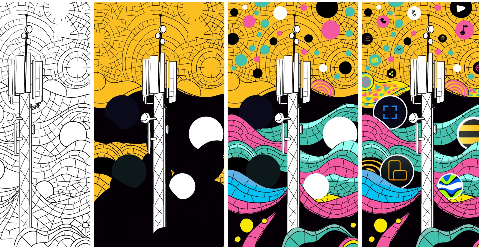 From line to full colour.
