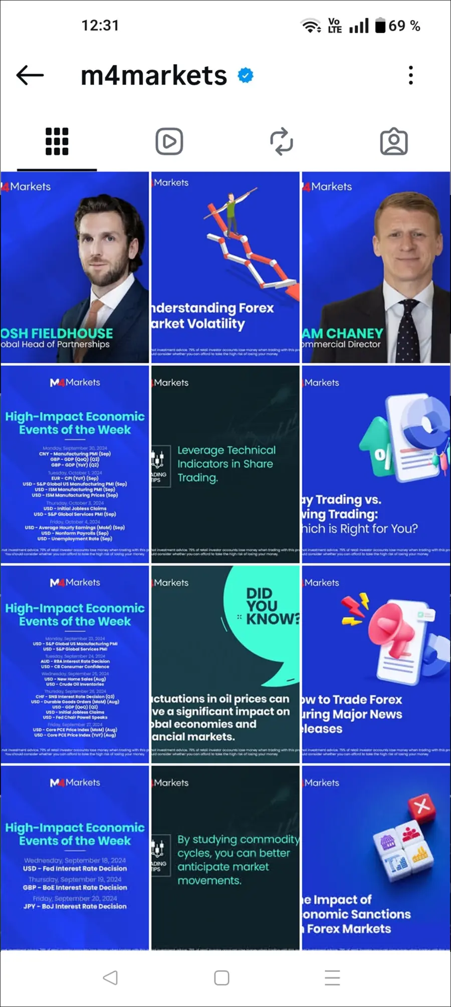 The Instagram feed before the redesign
